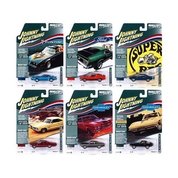 "Muscle Cars USA" 2022 Set B of 6 pieces Release 1 1/64 Diecast Model Cars by Johnny Lightning