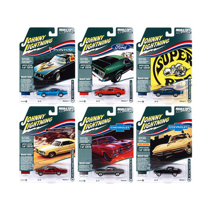 "Muscle Cars USA" 2022 Set B of 6 pieces Release 1 1/64 Diecast Model Cars by Johnny Lightning