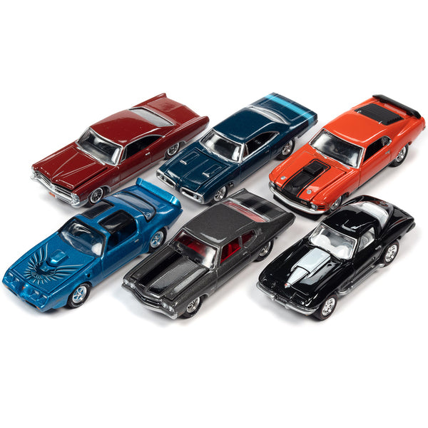 "Muscle Cars USA" 2022 Set B of 6 pieces Release 1 1/64 Diecast Model Cars by Johnny Lightning