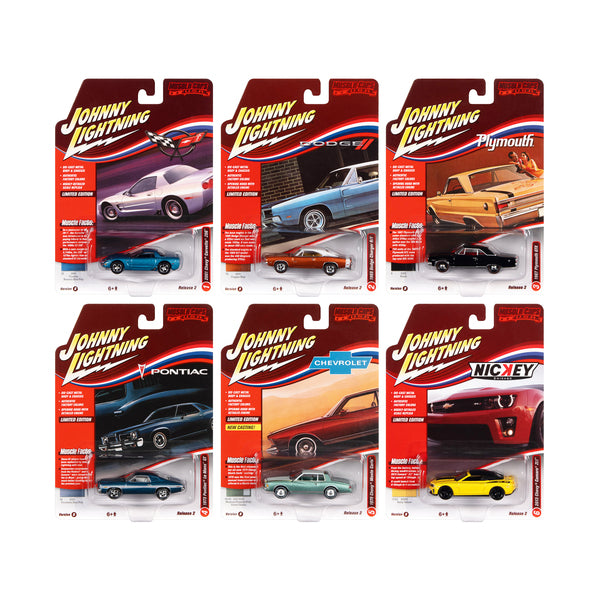 "Muscle Cars USA" 2022 Set B of 6 pieces Release 2 1/64 Diecast Model Cars by Johnny Lightning