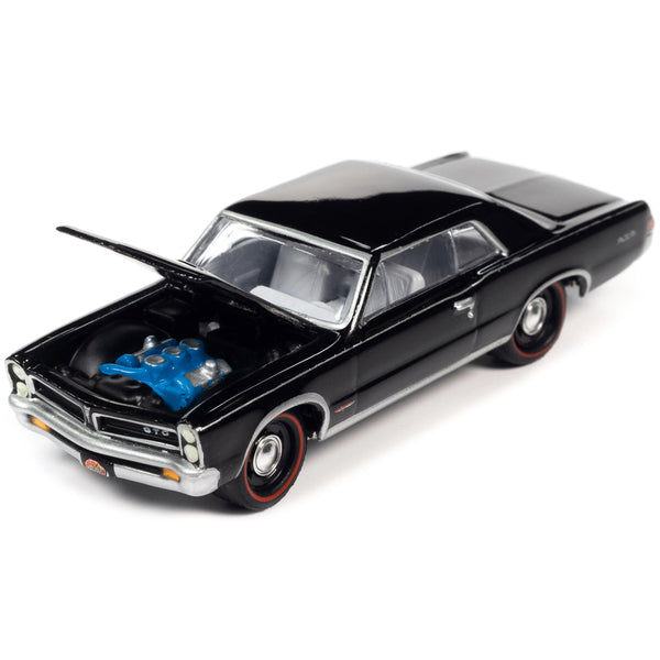 1965 Pontiac GTO Starlight Black with White Interior "MCACN (Muscle Car and Corvette Nationals)" Limited Edition to 4140 pieces Worldwide "Muscle Cars USA" Series 1/64 Diecast Model Car by Johnny Lightning