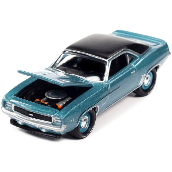 1969 Chevrolet COPO Camaro RS Azure Turquoise Metallic with Black Top "MCACN (Muscle Car and Corvette Nationals)" Limited Edition to 4140 pieces Worldwide "Muscle Cars USA" Series 1/64 Diecast Model Car by Johnny Lightning