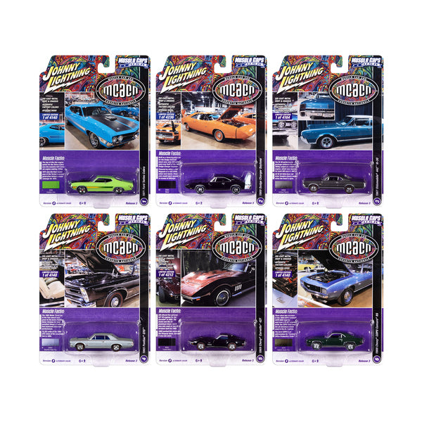 "Muscle Cars USA" 2022 Set B of 6 pieces Release 3 1/64 Diecast Model Cars by Johnny Lightning