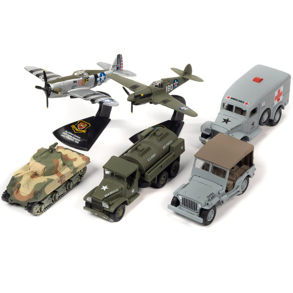 "WWII Warriors: Pacific Theater" Military 2022 Set A of 6 pieces Release 2 Limited Edition to 2000 pieces Worldwide Diecast Model Cars by Johnny Lightning