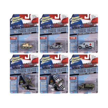 "WWII Warriors: Pacific Theater" Military 2022 Set A of 6 pieces Release 2 Limited Edition to 2000 pieces Worldwide Diecast Model Cars by Johnny Lightning