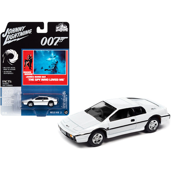 Lotus Esprit S1 White (James Bond 007) "The Spy Who Loved Me" (1977) Movie "Pop Culture" Series 1/64 Diecast Model Car by Johnny Lightning