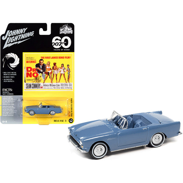 1962 Sunbeam Alpine Convertible Lake Blue James Bond 007 "Dr. No" (1962) Movie "Pop Culture" Series 3 1/64 Diecast Model Car by Johnny Lightning