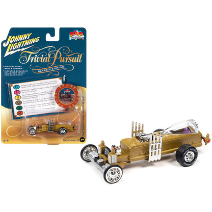 Barris Drag-U-La "The Munsters" "Trivia Pursuit" with Poker Chip Collector's Token and Game Card "Pop Culture" 2022 Release 3 1/64 Diecast Model Car by Johnny Lightning