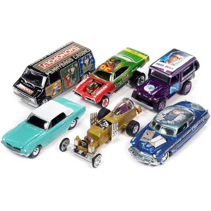 Pop Culture 2022 Set of 6 Cars Release 3 1/64 Diecast Model Cars by Johnny Lightning