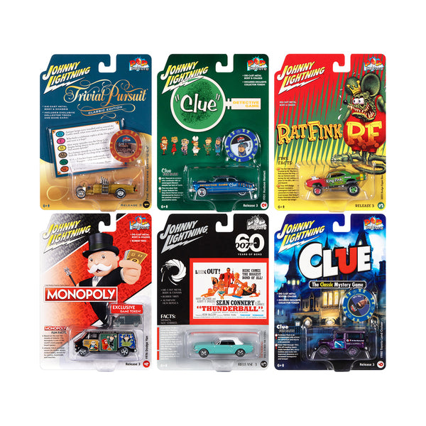 Pop Culture 2022 Set of 6 Cars Release 3 1/64 Diecast Model Cars by Johnny Lightning