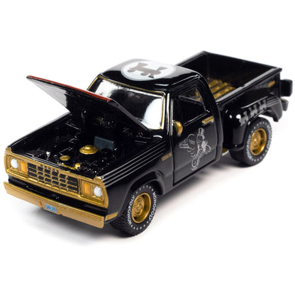 1978 Dodge Midnight Express Pickup Truck Black "Railroad Tycoon" with Game Token "Monopoly" "Pop Culture" 2023 Release 1 1/64 Diecast Model Car by Johnny Lightning