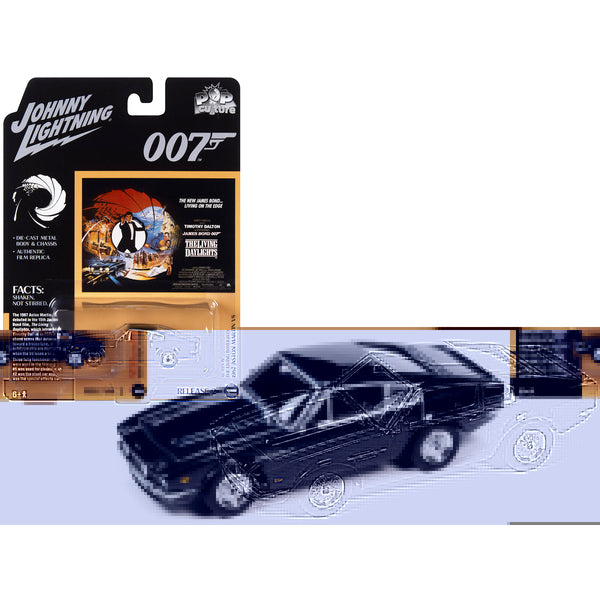 1987 Aston Martin V8 RHD (Right Hand Drive) Dark Gray Metallic (James Bond 007) "The Living Daylights" (1987) Movie "Pop Culture" 2023 Release 2 1/64 Diecast Model Car by Johnny Lightning