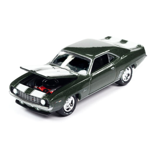 1969 Chevrolet Camaro Z/28 Green Metallic with White Stripes "United States Postal Service" "Pop Culture" 2023 Release 3  1/64 Diecast Model Car by Johnny Lightning