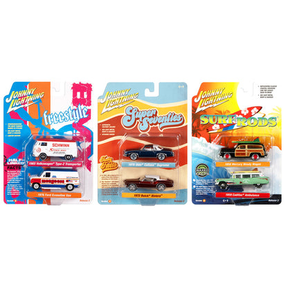 Johnny Lightning "2-Packs" 2023 Set A of 6 pieces Release 2 1/64 Diecast Model Cars by Johnny Lightning