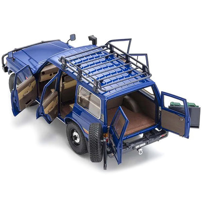 Toyota Land Cruiser 60 RHD (Right Hand Drive) Blue with Stripes and Roof Rack with Accessories 1/18 Diecast Model Car by Kyosho