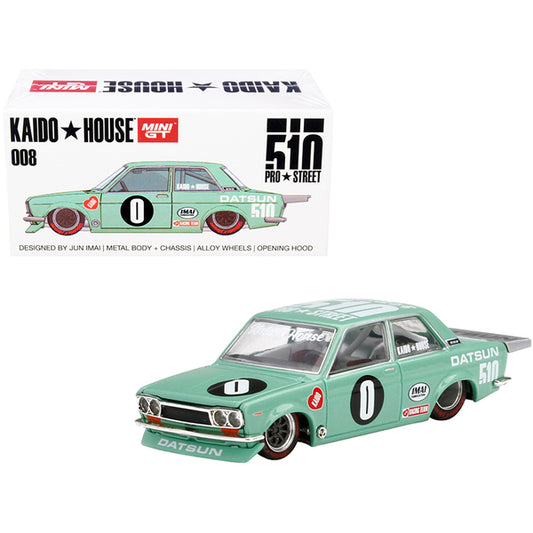 Datsun 510 Pro Street KDO510 Light Green (Designed by Jun Imai) "Kaido House" Special 1/64 Diecast Model Car by True Scale Miniatures