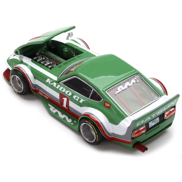 Datsun Fairlady Z Kaido GT V2 RHD (Right Hand Drive) #1 Green with Stripes (Designed by Jun Imai) "Kaido House" Special 1/64 Diecast Model Car by True Scale Miniatures