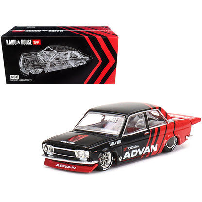 Datsun 510 Pro Street "ADVAN" Black and Red (Designed by Jun Imai) "Kaido House" Special 1/64 Diecast Model Car by True Scale Miniatures