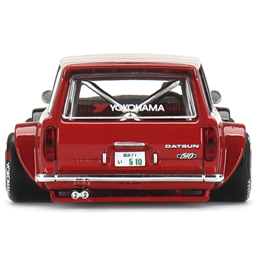 Datsun 510 Wagon "ADVAN" Black and Red (Designed by Jun Imai) "Kaido House" Special 1/64 Diecast Model Car by True Scale Miniatures