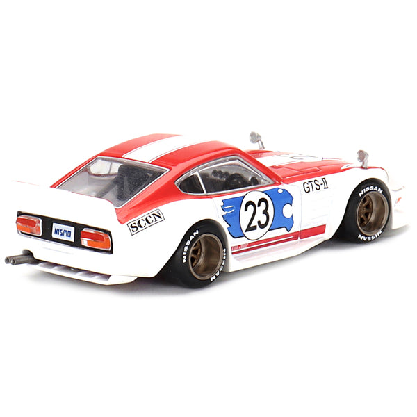 Nissan Fairlady Z RHD (Right Hand Drive) #23 "Kaido GT Omori Works" White and Red with Graphics (Designed by Jun Imai) "Kaido House" Special 1/64 Diecast Model Car by True Scale Miniatures