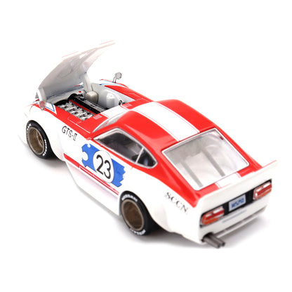 Nissan Fairlady Z RHD (Right Hand Drive) #23 "Kaido GT Omori Works" White and Red with Graphics (Designed by Jun Imai) "Kaido House" Special 1/64 Diecast Model Car by True Scale Miniatures