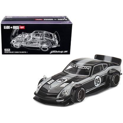 Nissan Fairlady Z "Kaido GT 95 Drifter V1" RHD (Right Hand Drive) #95 Black and Silver (Designed by Jun Imai) "Kaido House" Special 1/64 Diecast Model Car by True Scale Miniatures