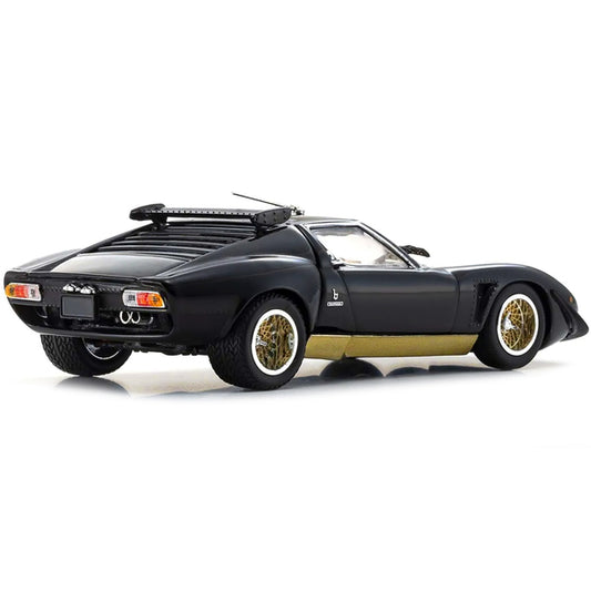 Lamborghini Miura SVR Black with Gold Accents and Wheels 1/43 Diecast Model Car by Kyosho