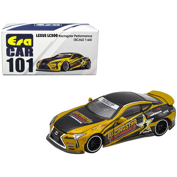 Lexus LC500 RHD (Right Hand Drive) Black and Gold "Racingstar Performance" 1/64 Diecast Model Car by Era Car