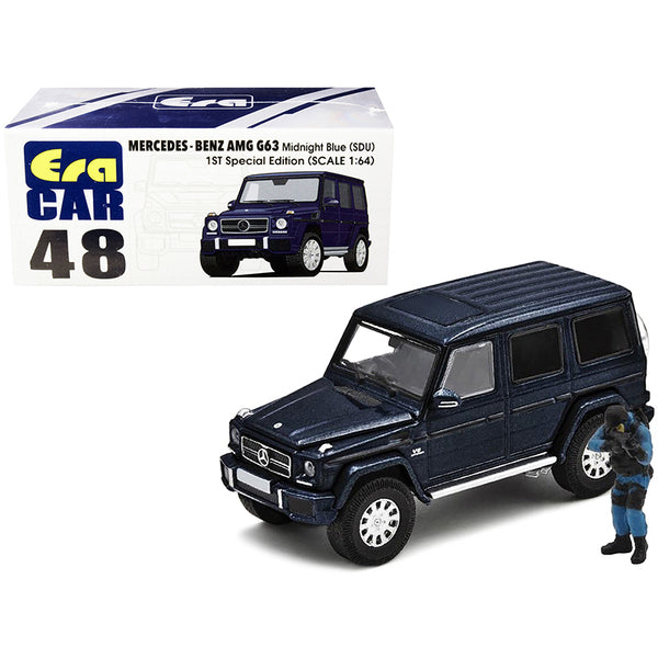 Mercedes Benz G63 (SDU) Midnight Blue Metallic 1ST Special Edition with Officer Figurine 1/64 Diecast Model Car by Era Car