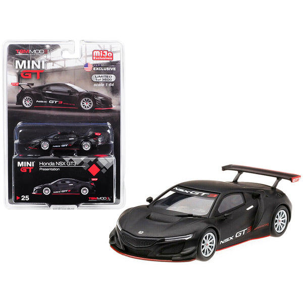 Honda NSX GT3 Presentation Matt Black Limited Edition to 3,600 pieces Worldwide 1/64 Diecast Model Car by True Scale Miniatures