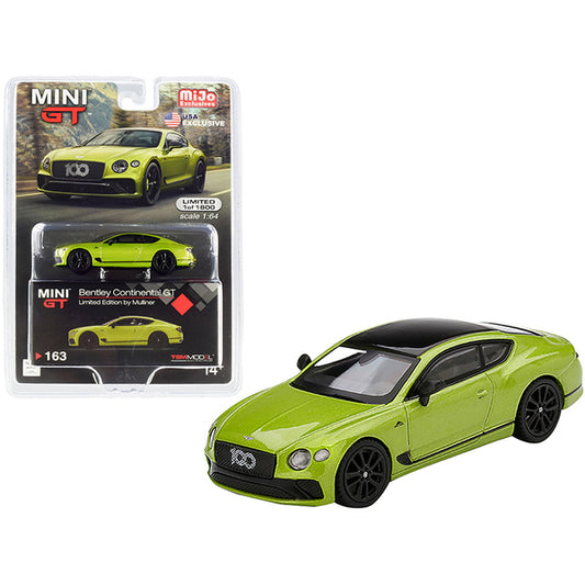 Bentley Continental GT Limited Edition by Mulliner Green Metallic with Black Top Limited Edition to 1800 pieces Worldwide 1/64 Diecast Model Car by True Scale Miniatures