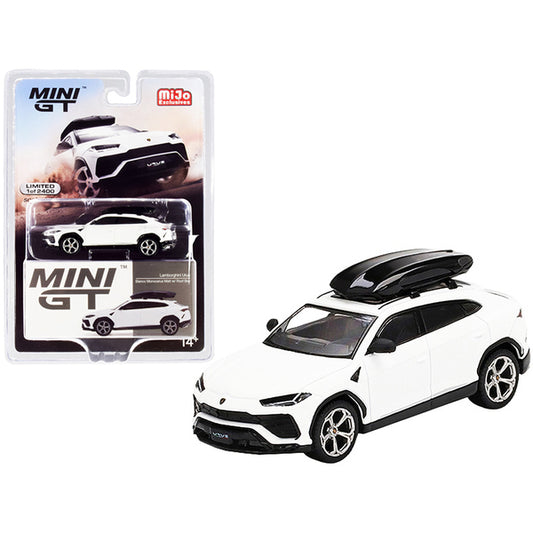 Lamborghini Urus with Roof Box Bianco Monocerus Matt White Limited Edition to 2400 pieces Worldwide 1/64 Diecast Model Car by True Scale Miniatures