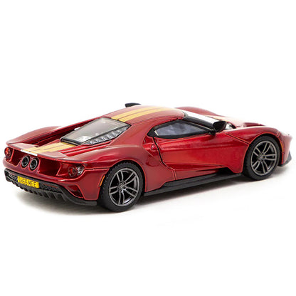 Ford GT Liquid Red Metallic with Gold Stripes "Shmee150 Collection" "Collaboration Model" 1/64 Diecast Model Car by True Scale Miniatures & Tarmac Works