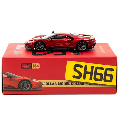 Ford GT Liquid Red Metallic with Gold Stripes "Shmee150 Collection" "Collaboration Model" 1/64 Diecast Model Car by True Scale Miniatures & Tarmac Works