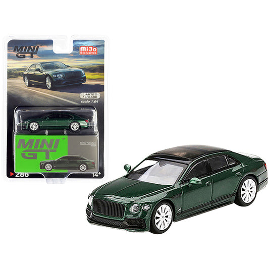 Bentley Flying Spur with Sunroof Verdant Green Metallic with Black Top Limited Edition to 2400 pieces Worldwide 1/64 Diecast Model Car by True Scale Miniatures