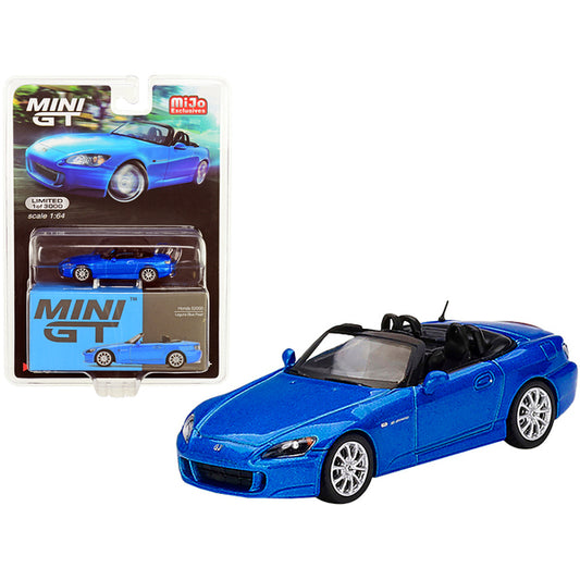 Honda S2000 (AP2) Convertible Laguna Blue Pearl Limited Edition to 3000 pieces Worldwide 1/64 Diecast Model Car by True Scale Miniatures