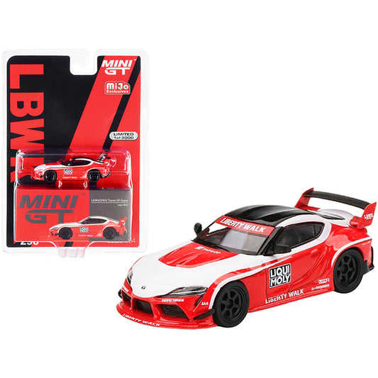 Toyota GR Supra LB WORKS RHD (Right Hand Drive) "Liqui Moly" Red and White with Black Top Limited Edition to 3000 pieces Worldwide 1/64 Diecast Model Car by True Scale Miniatures