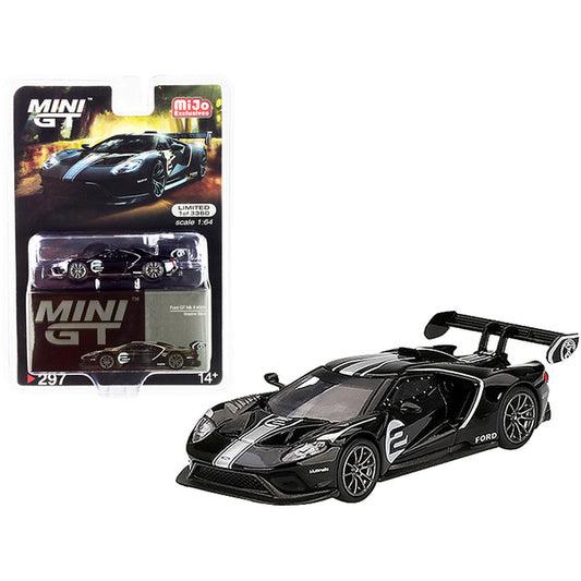 Ford GT Mk II #2 Shadow Black with Silver Stripes Limited Edition to 3360 pieces Worldwide 1/64 Diecast Model Car by True Scale Miniatures