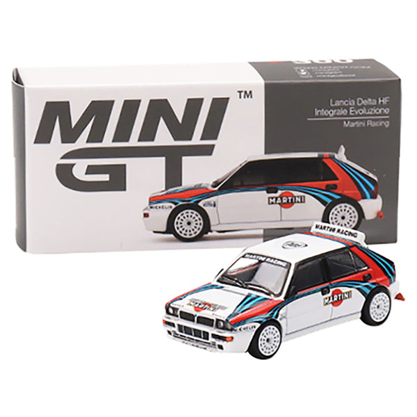 Lancia Delta HF Integrale Evoluzione White with Graphics "Martini Racing" Limited Edition to 3600 pieces Worldwide 1/64 Diecast Model Car by True Scale Miniatures