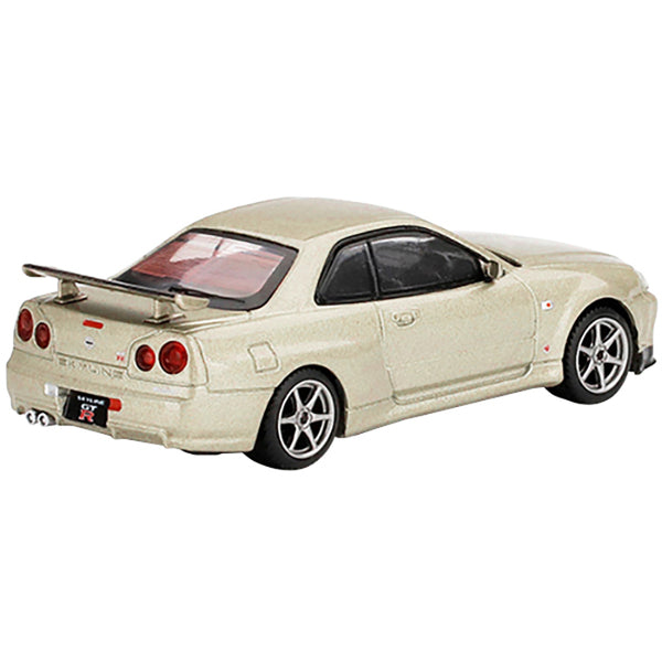 Nissan Skyline GT-R (R34) M-Spec RHD (Right Hand Drive) Silica Breath Gold Metallic Limited Edition to 3000 pieces Worldwide 1/64 Diecast Model Car by True Scale Miniatures