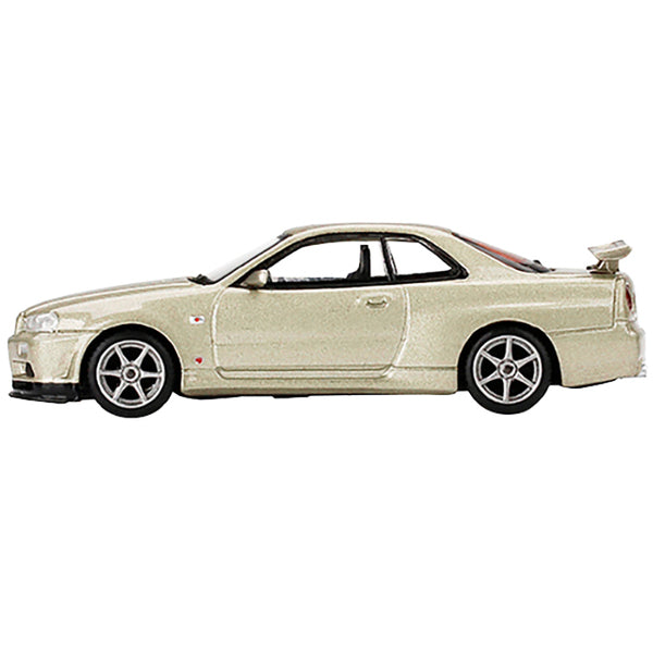 Nissan Skyline GT-R (R34) M-Spec RHD (Right Hand Drive) Silica Breath Gold Metallic Limited Edition to 3000 pieces Worldwide 1/64 Diecast Model Car by True Scale Miniatures