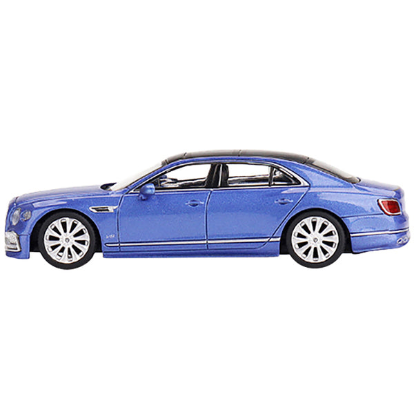 Bentley Flying Spur with Sunroof Neptune Blue Metallic with Black Top Limited Edition to 2400 pieces Worldwide 1/64 Diecast Model Car by True Scale Miniatures