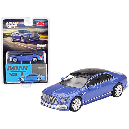 Bentley Flying Spur with Sunroof Neptune Blue Metallic with Black Top Limited Edition to 2400 pieces Worldwide 1/64 Diecast Model Car by True Scale Miniatures