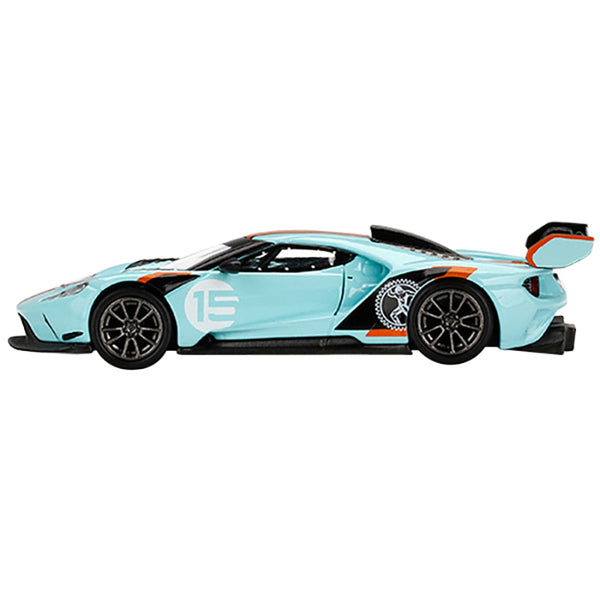 Ford GT MK II #002 #15 Light Blue with Orange Stripes Limited Edition to 6000 pieces Worldwide 1/64 Diecast Model Car by True Scale Miniatures