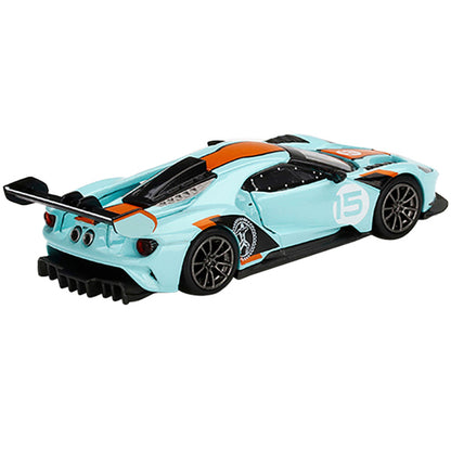 Ford GT MK II #002 #15 Light Blue with Orange Stripes Limited Edition to 6000 pieces Worldwide 1/64 Diecast Model Car by True Scale Miniatures