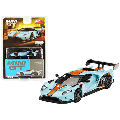 Ford GT MK II #002 #15 Light Blue with Orange Stripes Limited Edition to 6000 pieces Worldwide 1/64 Diecast Model Car by True Scale Miniatures