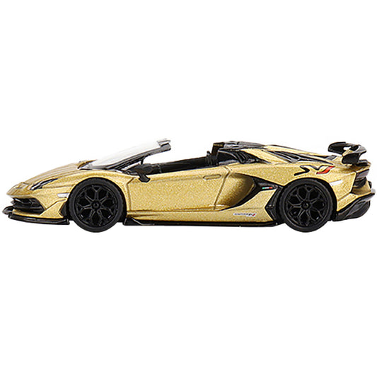 Lamborghini Aventador SVJ Roadster Oro Elios Gold Metallic Limited Edition to 6000 pieces Worldwide 1/64 Diecast Model Car by True Scale Miniatures