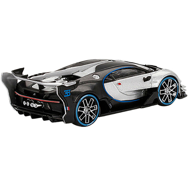 Bugatti Vision Gran Turismo Silver Metallic and Carbon Limited Edition to 9600 pieces Worldwide 1/64 Diecast Model Car by True Scale Miniatures