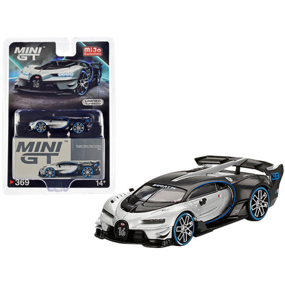 Bugatti Vision Gran Turismo Silver Metallic and Carbon Limited Edition to 9600 pieces Worldwide 1/64 Diecast Model Car by True Scale Miniatures