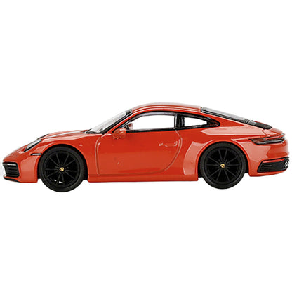 Porsche 911 (992) Carrera 4S Lava Orange Limited Edition to 3000 pieces Worldwide 1/64 Diecast Model Car by True Scale Miniatures